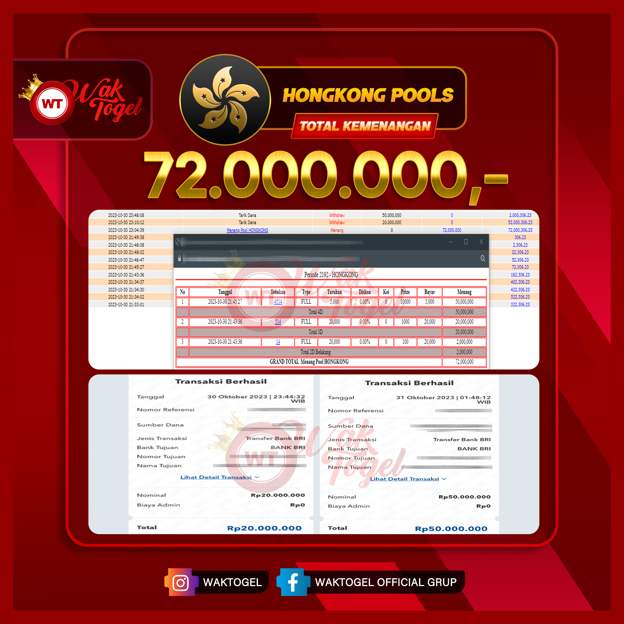 BUKTI PEMBAYARAN HONGKONG WAKTOGEL