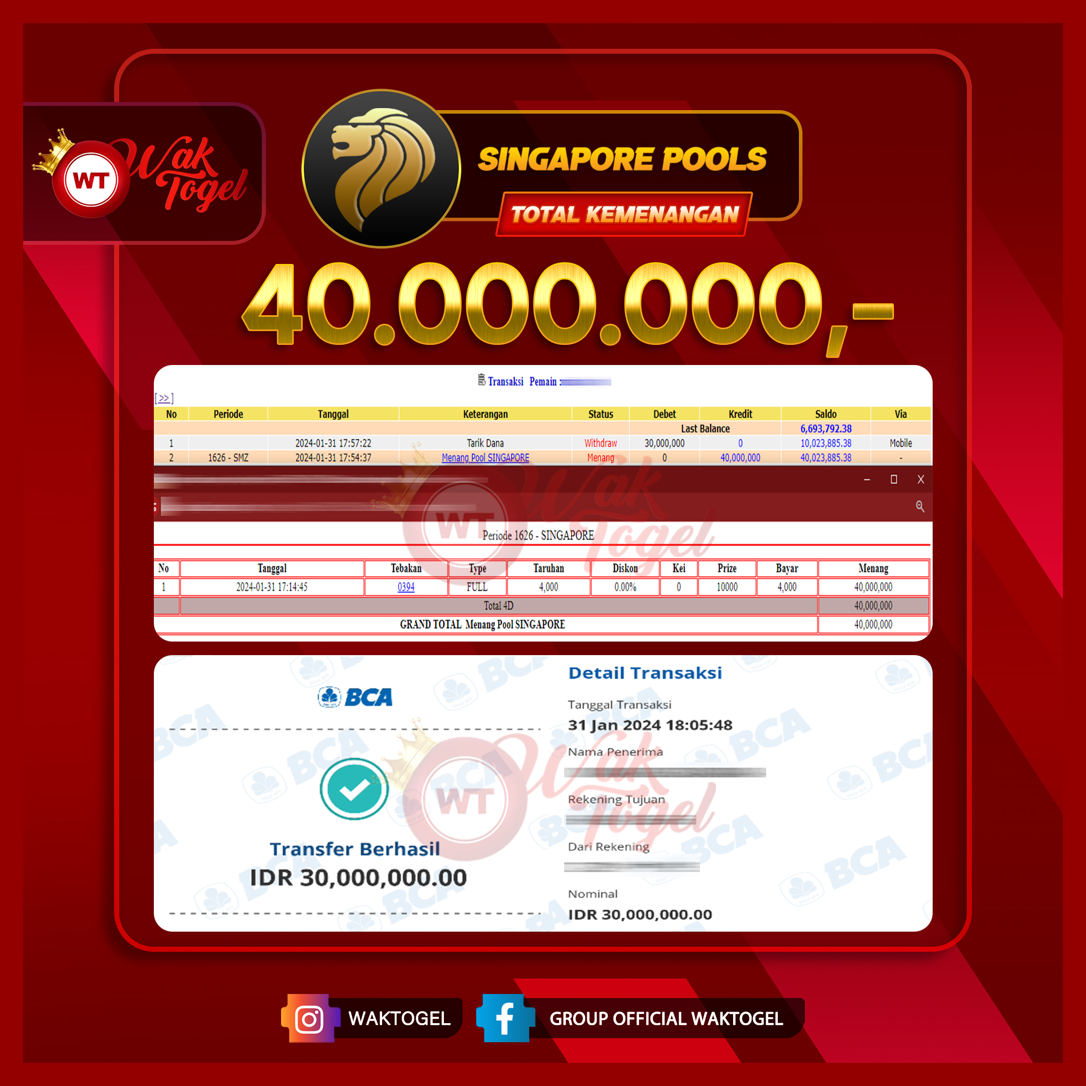 BUKTI PEMBAYARAN SINGAPORE WAKTOGEL