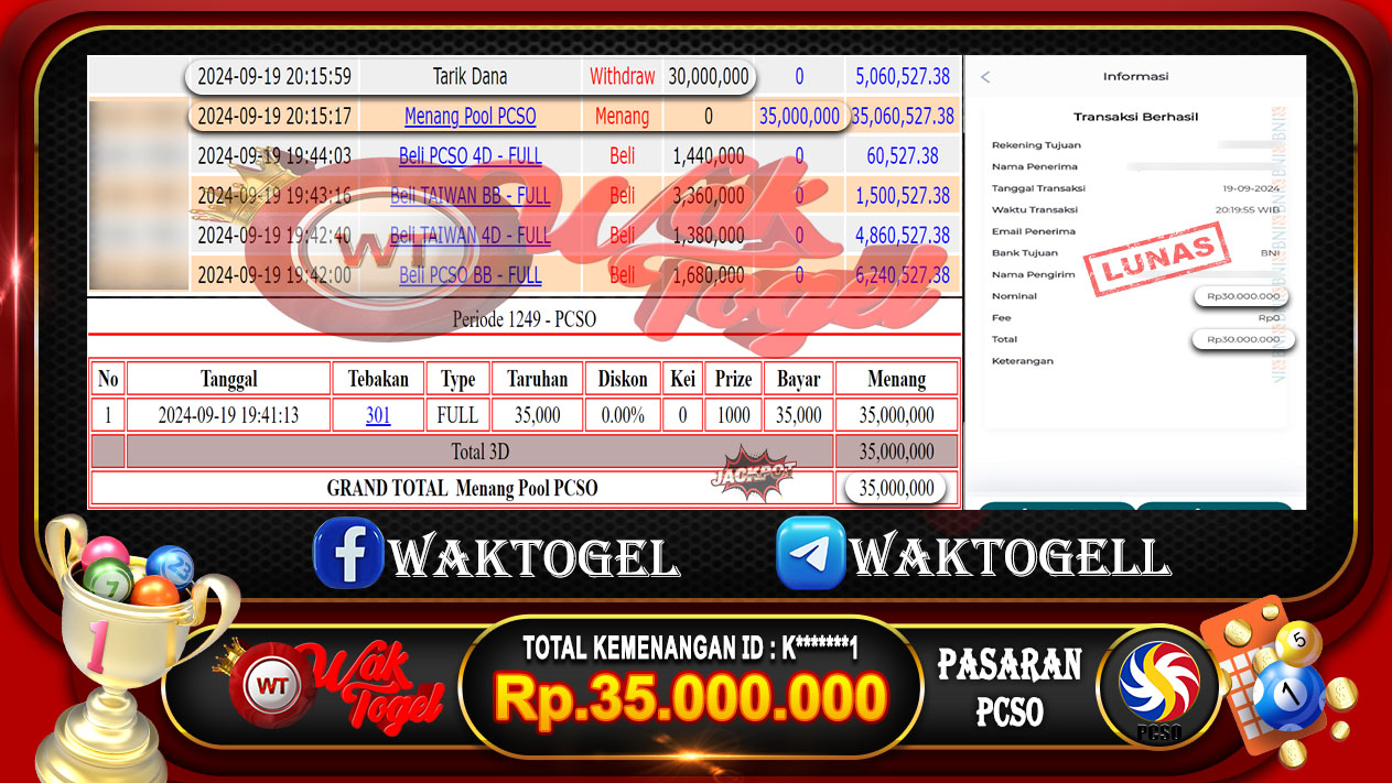 BUKTI PEMBAYARAN PCSO WAKTOGEL