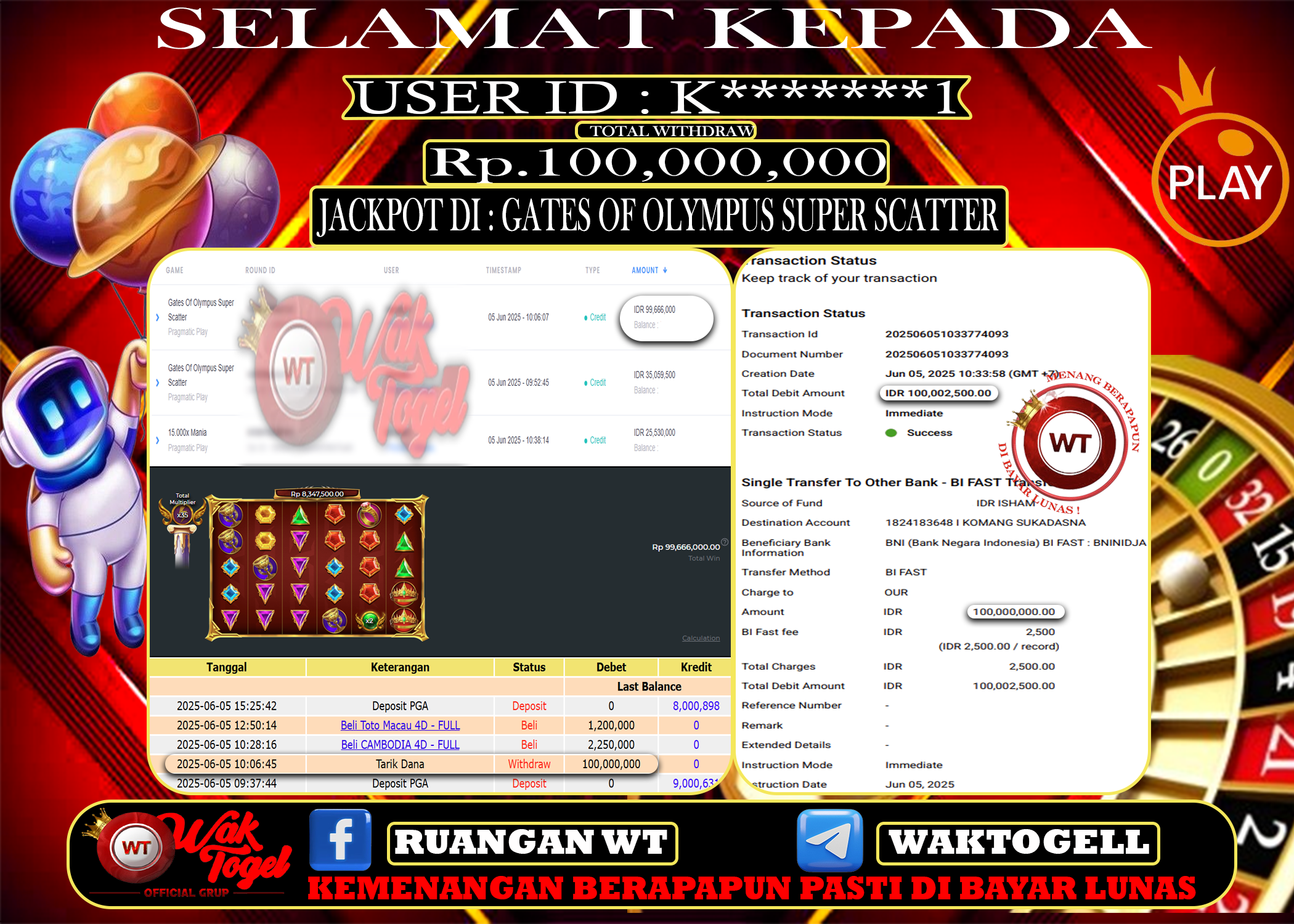 BUKTI PEMBAYARAN SLOT WAKTOGEL