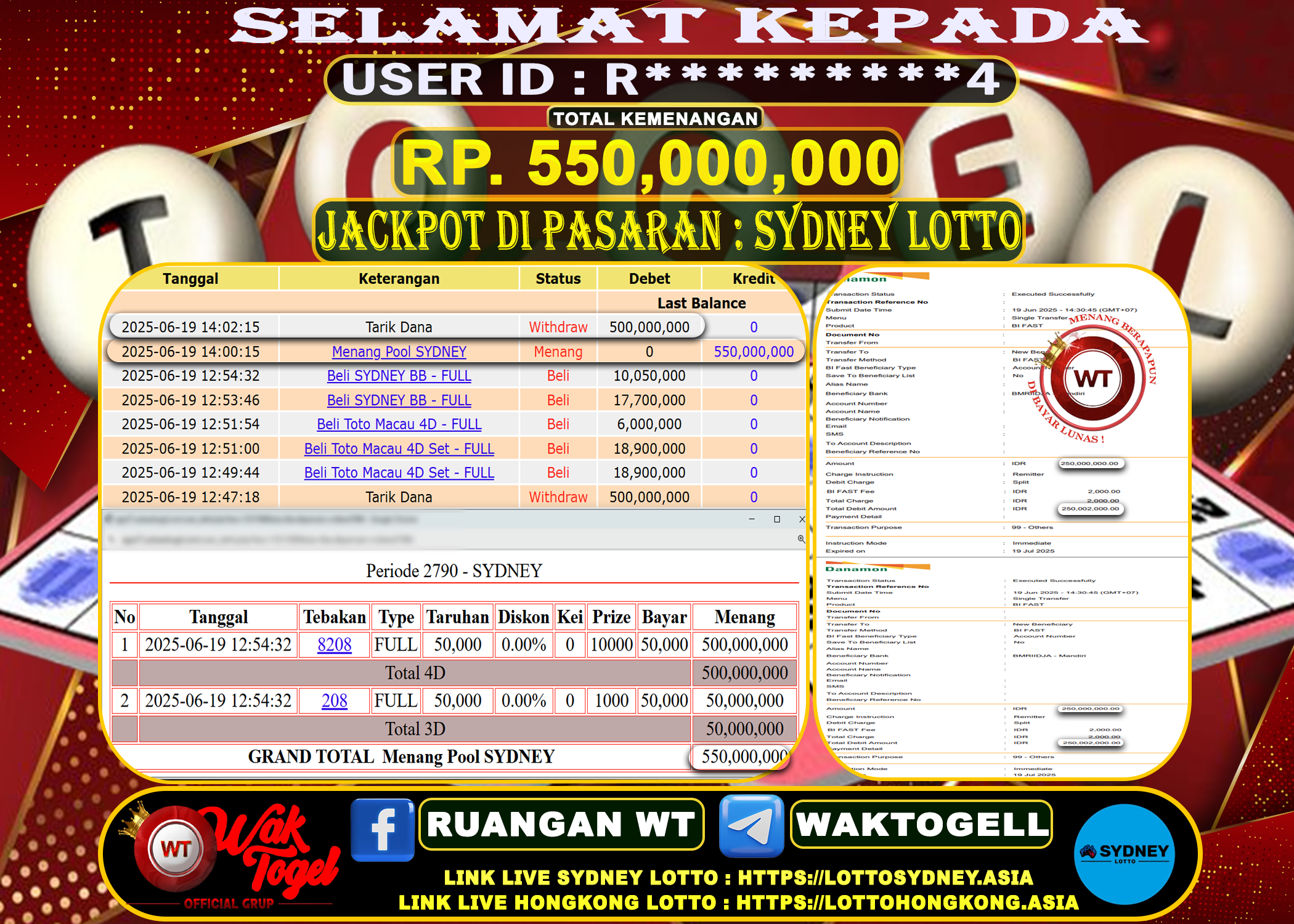 BUKTI PEMBAYARAN SYDNEY LOTTO WAKTOGEL