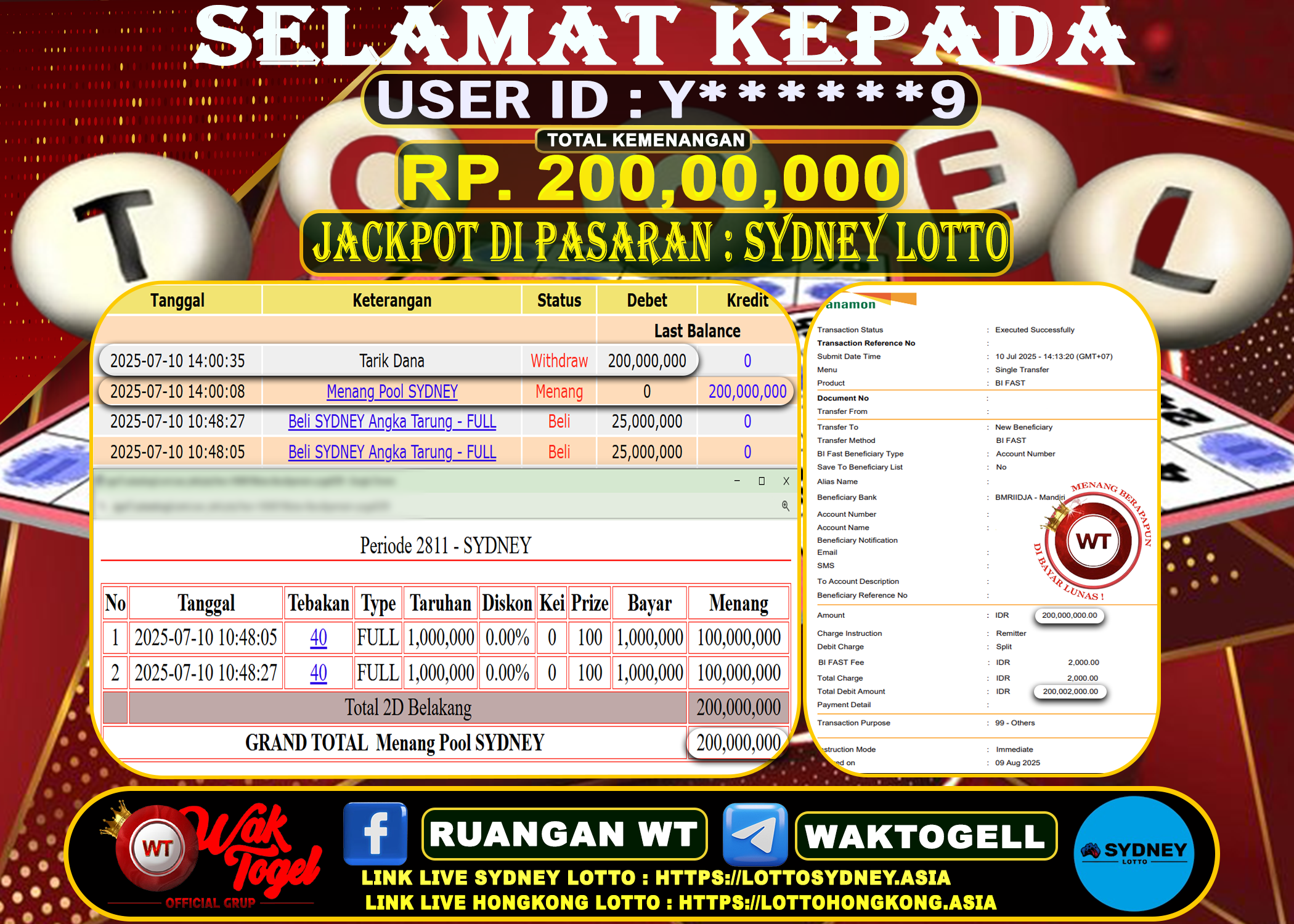 BUKTI PEMBAYARAN SYDNEY LOTTO WAKTOGEL