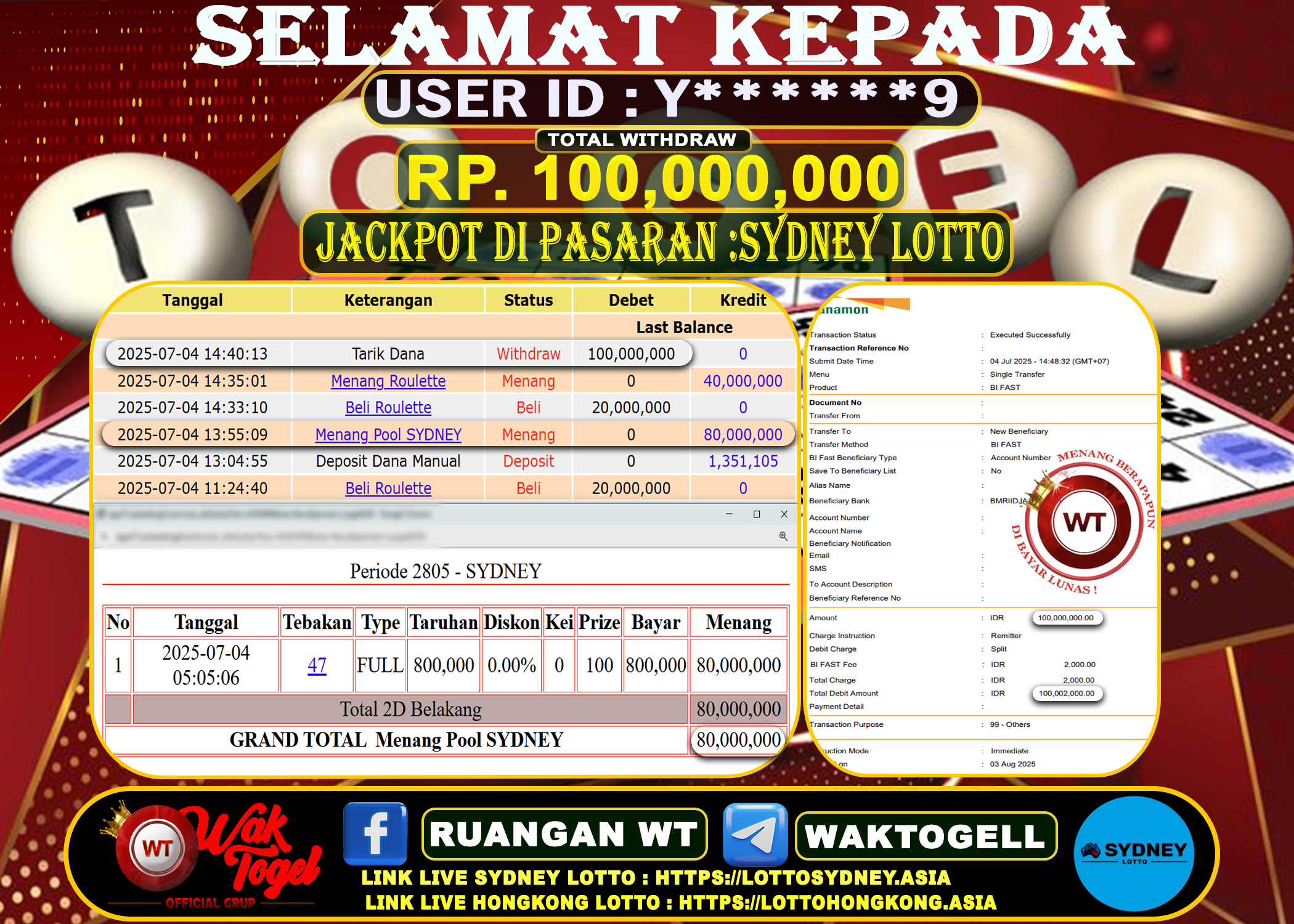 BUKTI PEMBAYARAN SYDNEY LOTTO WAKTOGEL