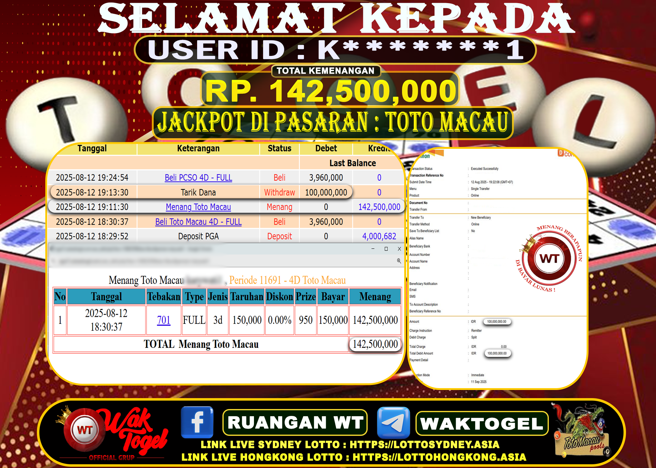 BUKTI PEMBAYARAN TOTO MACAU WAKTOGEL