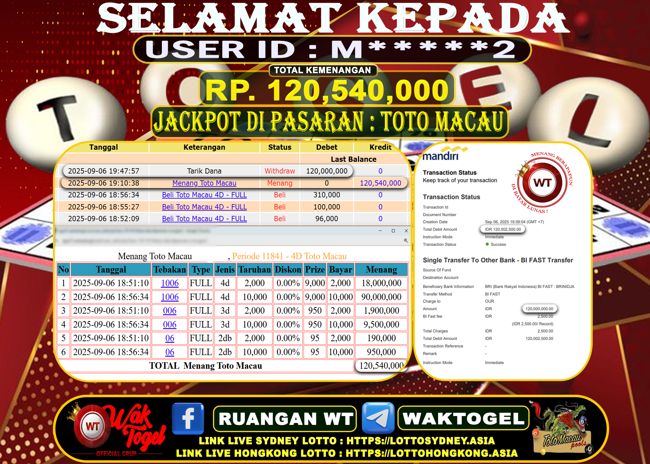 BUKTI PEMBAYARAN TOTO MACAU WAKTOGEL