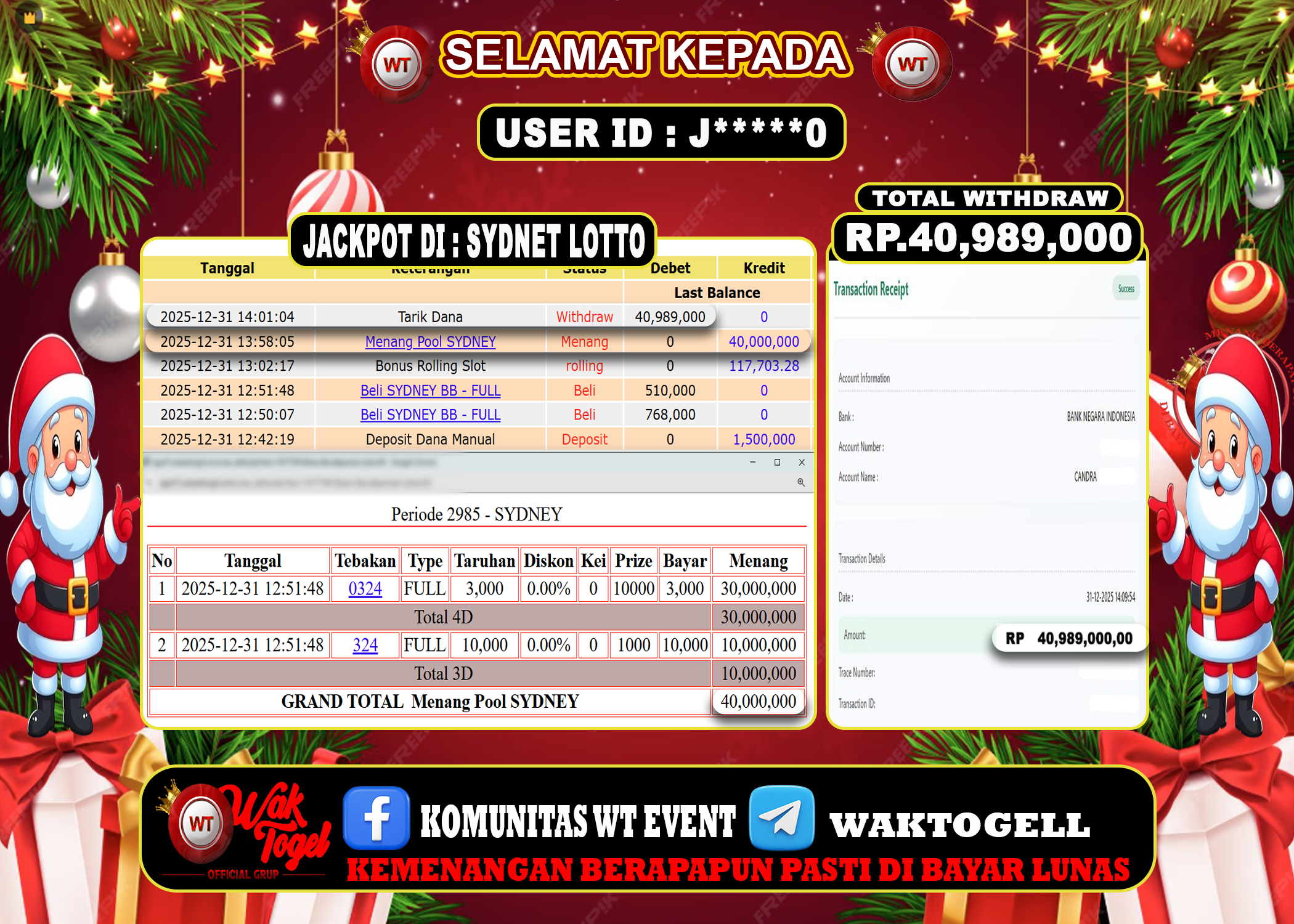 BUKTI PEMBAYARAN SYDNEY LOTTO WAKTOGEL