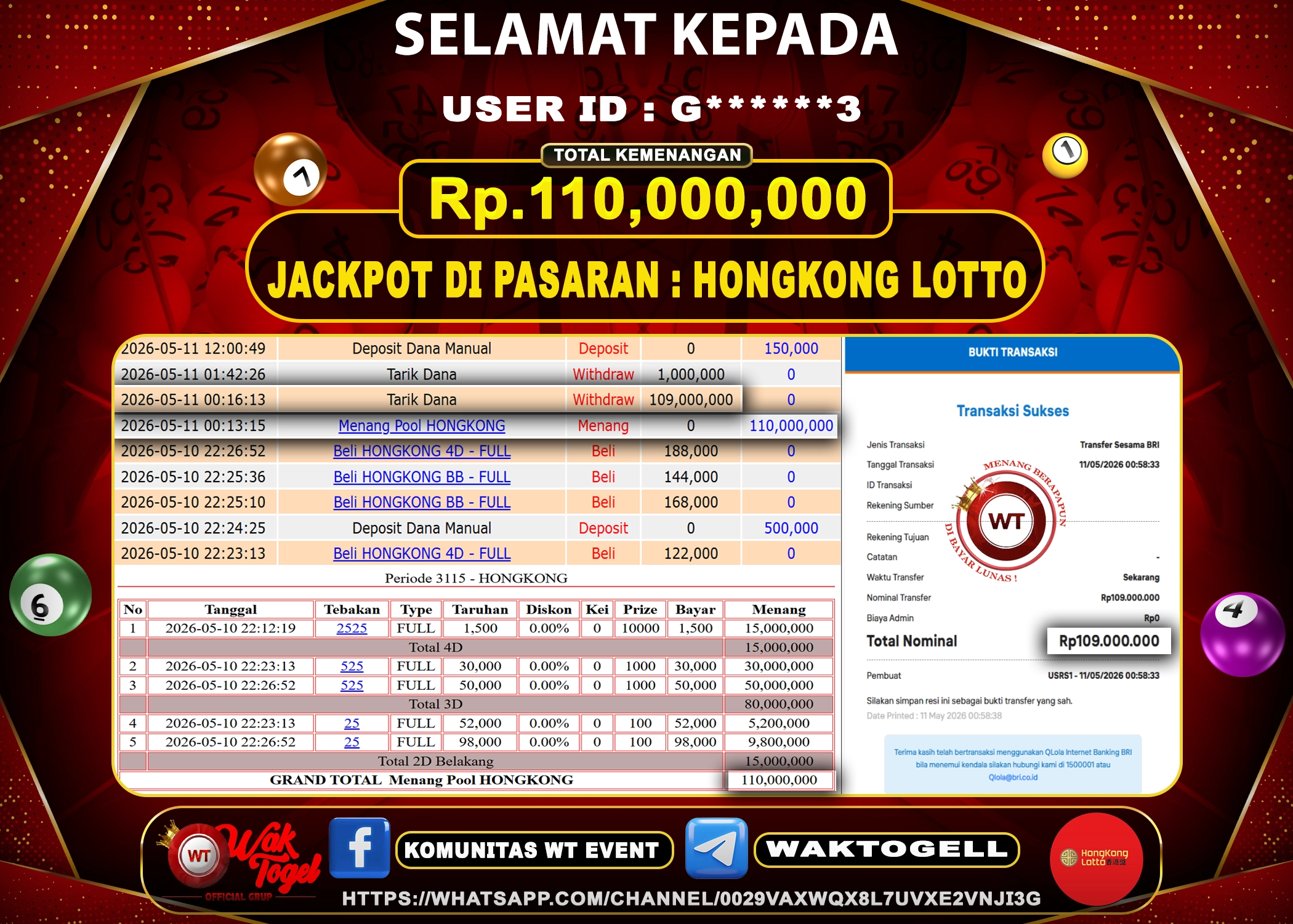 BUKTI PEMBAYARAN HONGKONG LOTTO WAKTOGEL