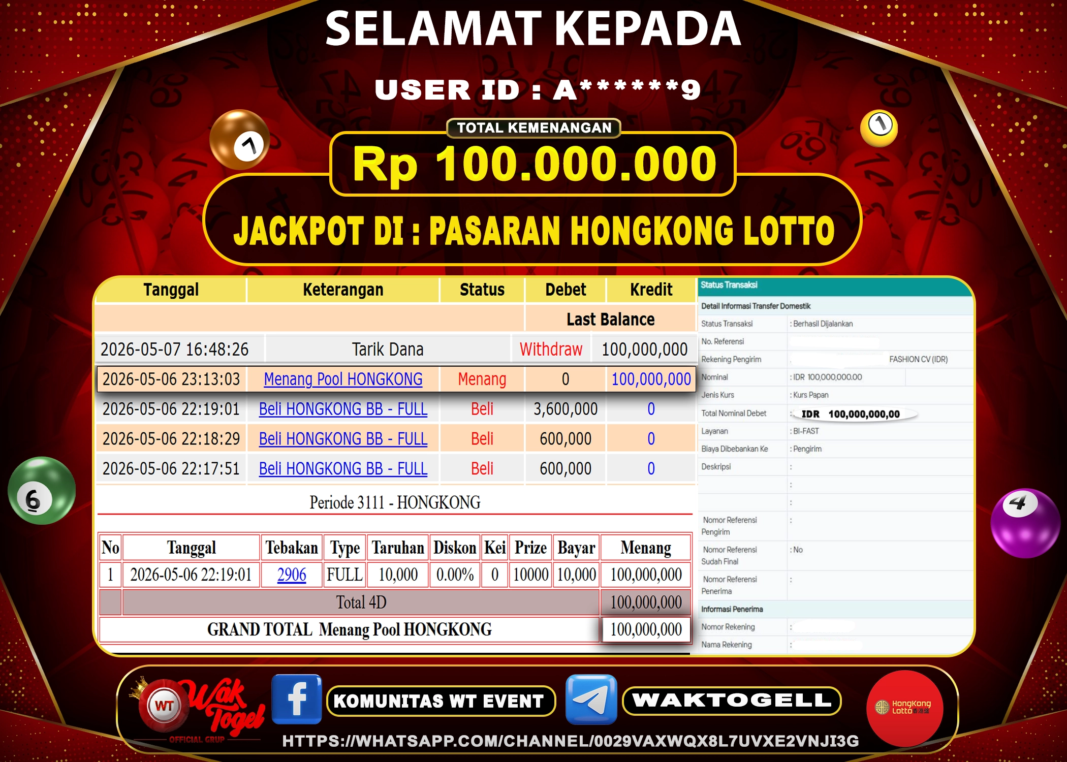 BUKTI PEMBAYARAN HONGKONG LOTTO WAKTOGEL